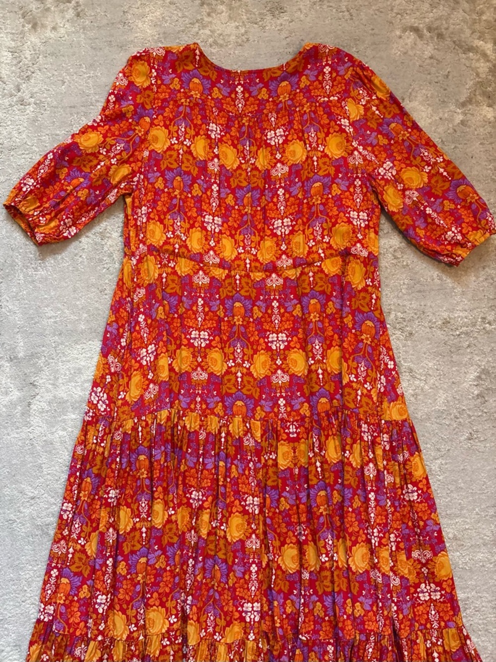 Abel The Label Floral Prairie Front Split Boho Cottagecore Midi Dress Size Large - Picture 14 of 14